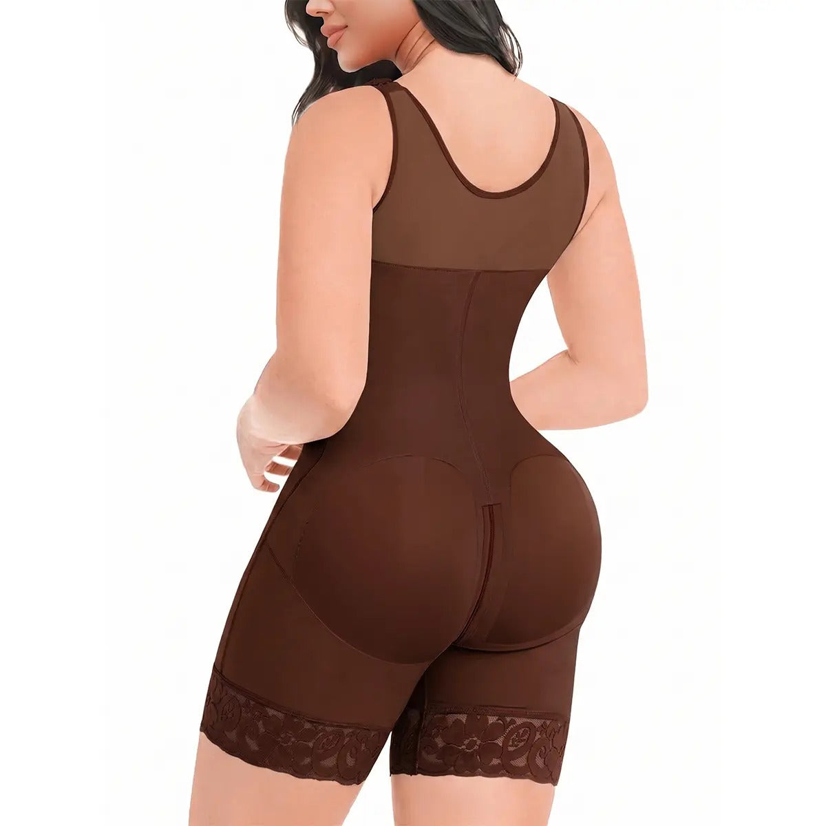 Sculpting Fajas Colombianas Hooks-Closure Postpartum Shapewear Bodysuit
