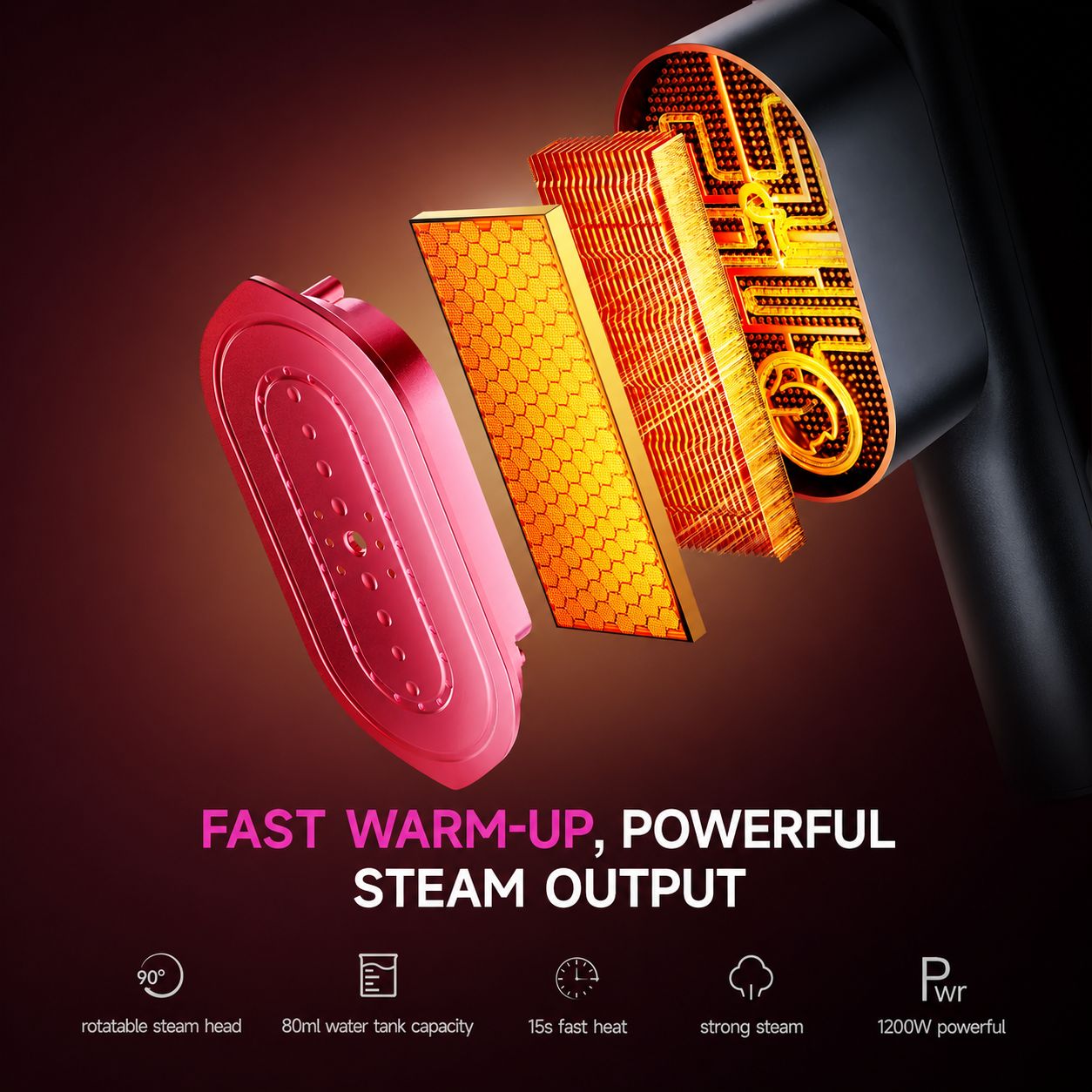 Smart 7-Mode Garment Steamer: 5s Fast Heat & Swivel Iron