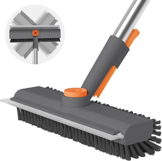 3-in-1 Versatile Floor Scrub Brush with Squeegee