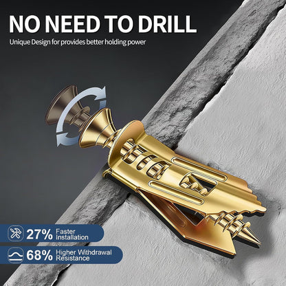 No-Drill Heavy Duty Steel Drywall Anchors Kit