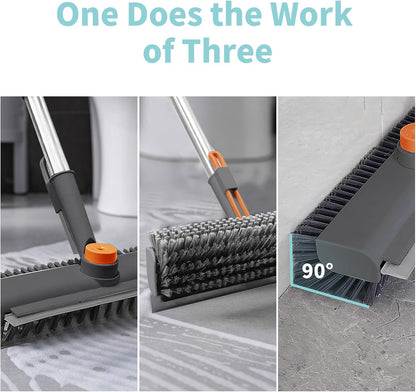 3-in-1 Versatile Floor Scrub Brush with Squeegee