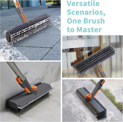 3-in-1 Versatile Floor Scrub Brush with Squeegee