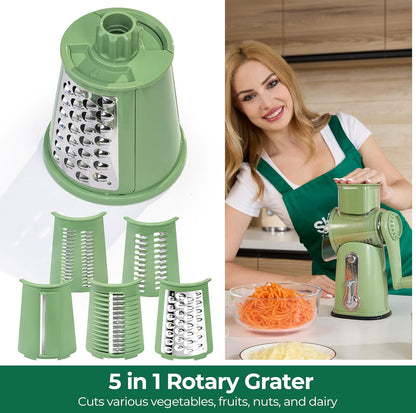 Effortless Prep, Masterful Results: The 5-in-1 Ultimate Rotary Grater