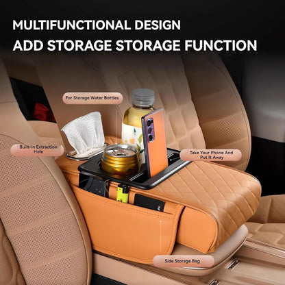 Drive Without Pain, Organize Without Mess: 4-in-1 Luxury Armrest Console