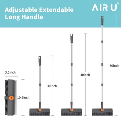 3-in-1 Versatile Floor Scrub Brush with Squeegee