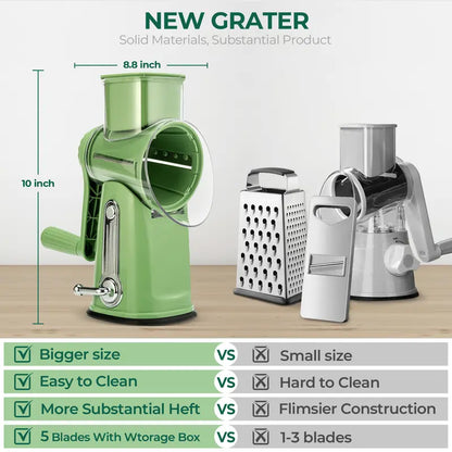 Effortless Prep, Masterful Results: The 5-in-1 Ultimate Rotary Grater