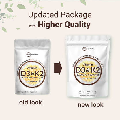 Maximize Bone Strength & Immunity with High-Potency Vitamin D3 + K2