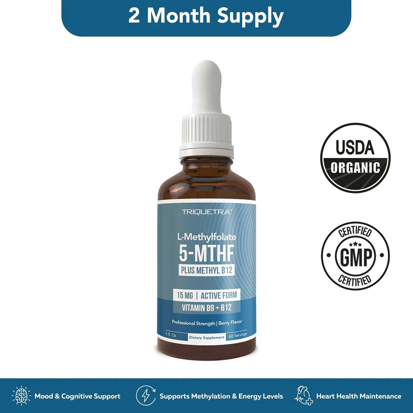 Maximize Cellular Vitality: High-Potency 15mg L-Methylfolate Booster
