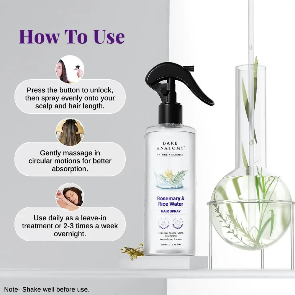 Ultra-Concentrated Rosemary & Biotin Hair Growth Spray for Thicker, Fuller Hair