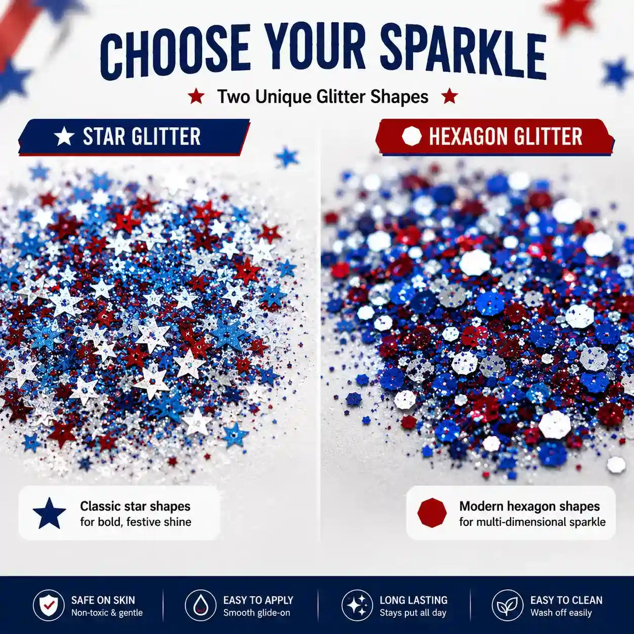 Vibrant 4th of July Face & Body Glitter Stick