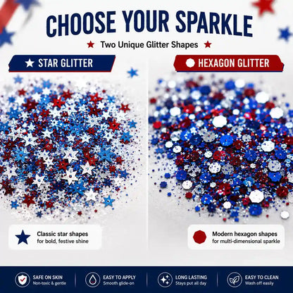 Vibrant 4th of July Face & Body Glitter Stick
