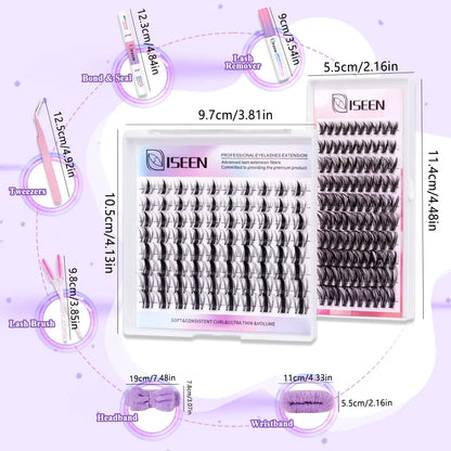 Eyelash Cluster Kit, D-Curl Volume Cluster Lash Extensions Set