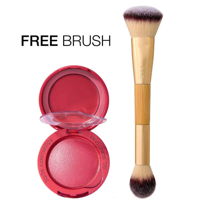 2-in-1 Radiant Cream & Powder Blush Duo with Dual-Ended Brush