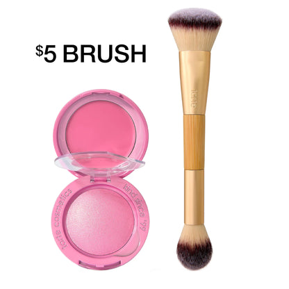2-in-1 Radiant Cream & Powder Blush Duo with Dual-Ended Brush