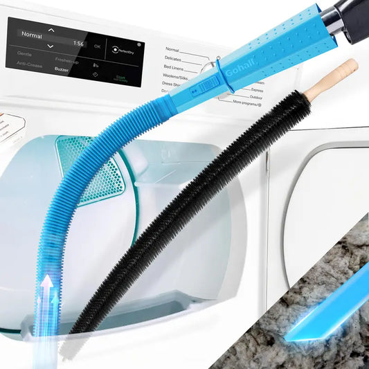 Universal Dryer Vent Cleaner Kit - 2-Piece Vacuum Hose Attachment & Flexible Lint Brush