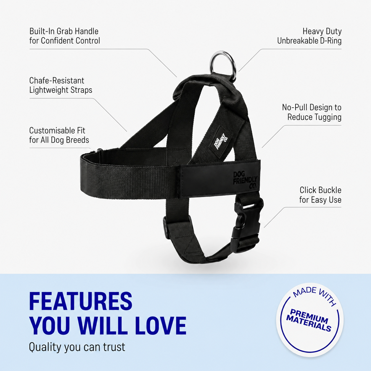 The Indestructible Chew-Proof & No-Pull Dog Harness