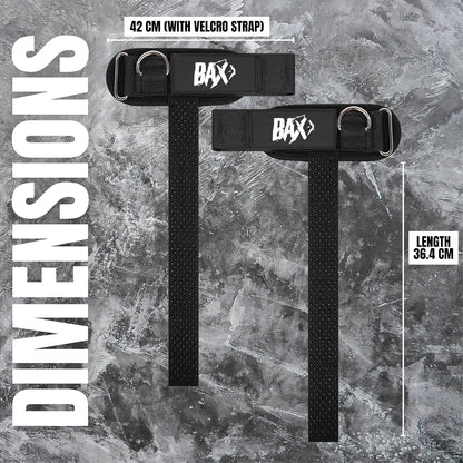 Premium Cuffed D-Ring Lifting Straps | Heavy Duty Wrist Support for Gym Training