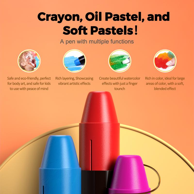 Jumbo Silky Twist Crayons for Toddlers – Easy Grip Washable Coloring Crayons for Kids, Non-Toxic Art Supplies & Creative Gift Set