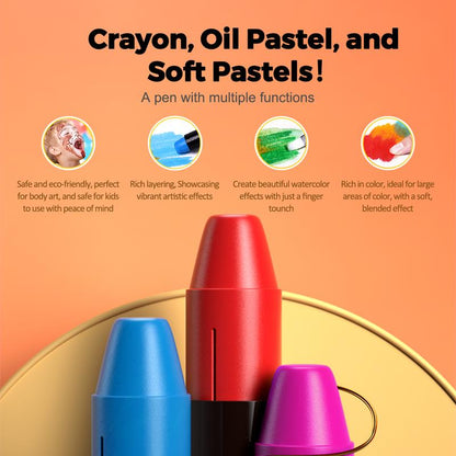 Jumbo Silky Twist Crayons for Toddlers – Easy Grip Washable Coloring Crayons for Kids, Non-Toxic Art Supplies & Creative Gift Set