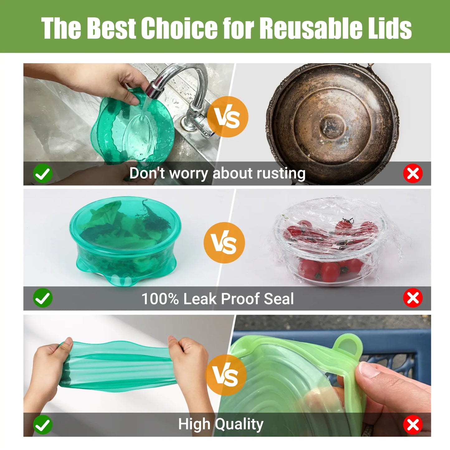 Space-Saving Collapsible Silicone Food Containers