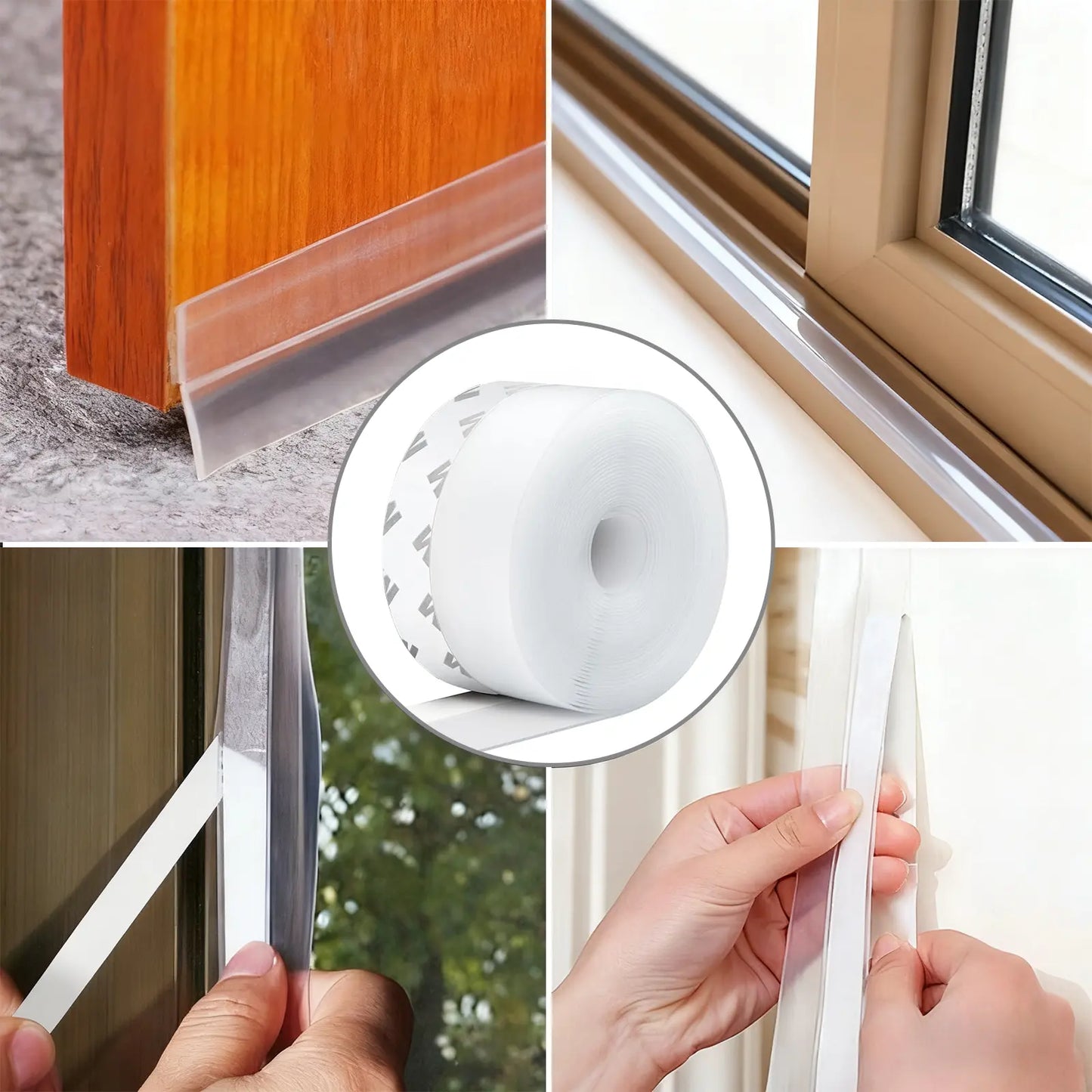 Stop Drafts, Noise & Bugs Instantly – The Ultimate All-Weather Self-Adhesive Door Seal