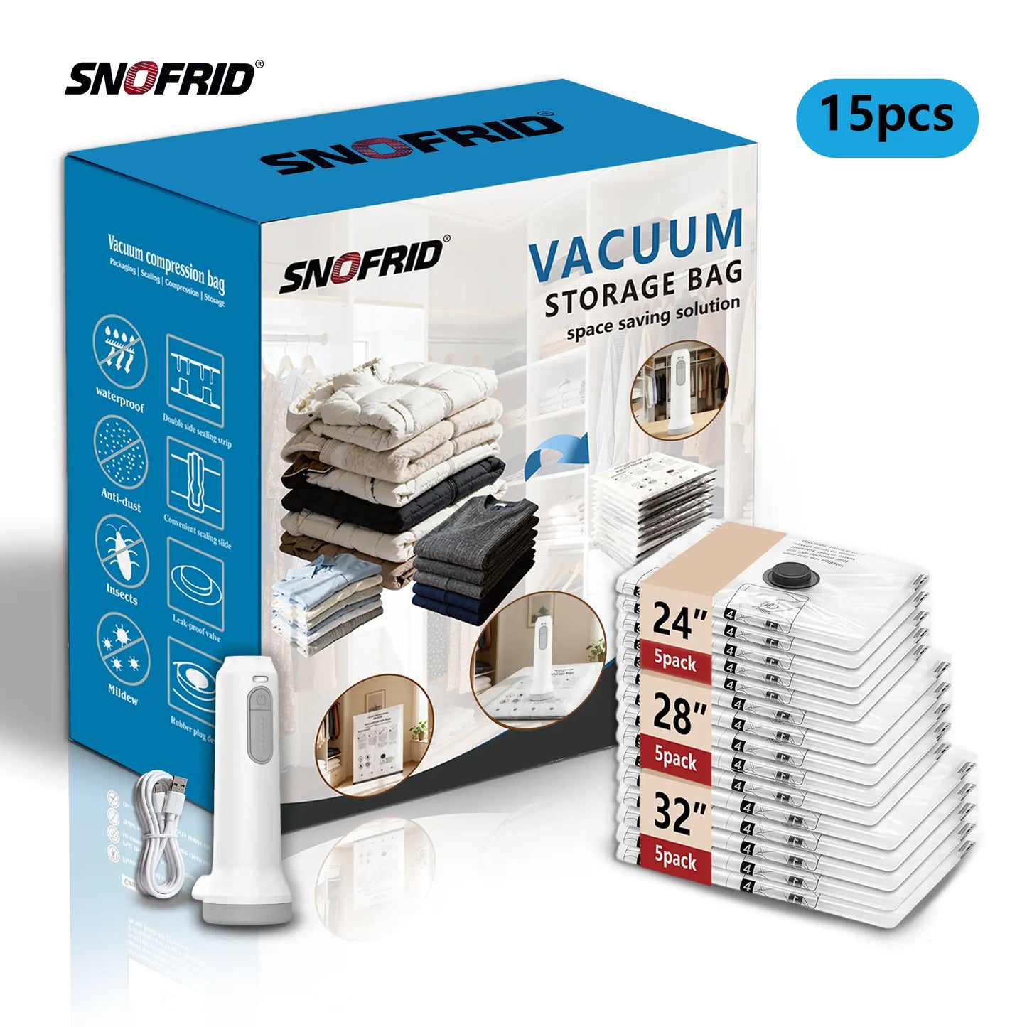 Shrink Your Luggage by 80% with the Ultimate Cordless Travel Vacuum Storage Kit!