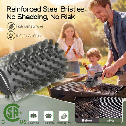High-Torque Electric BBQ Grill Brush – Blast Away Grate Grease in Seconds!