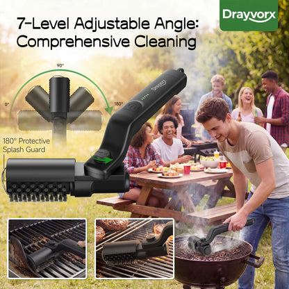 High-Torque Electric BBQ Grill Brush – Blast Away Grate Grease in Seconds!