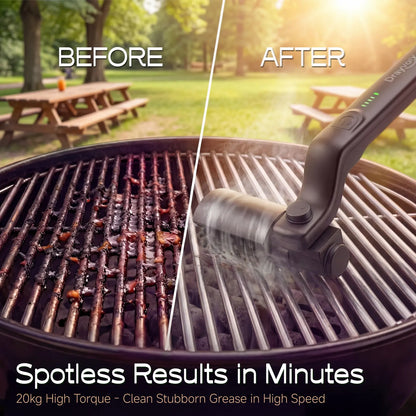 High-Torque Electric BBQ Grill Brush – Blast Away Grate Grease in Seconds!