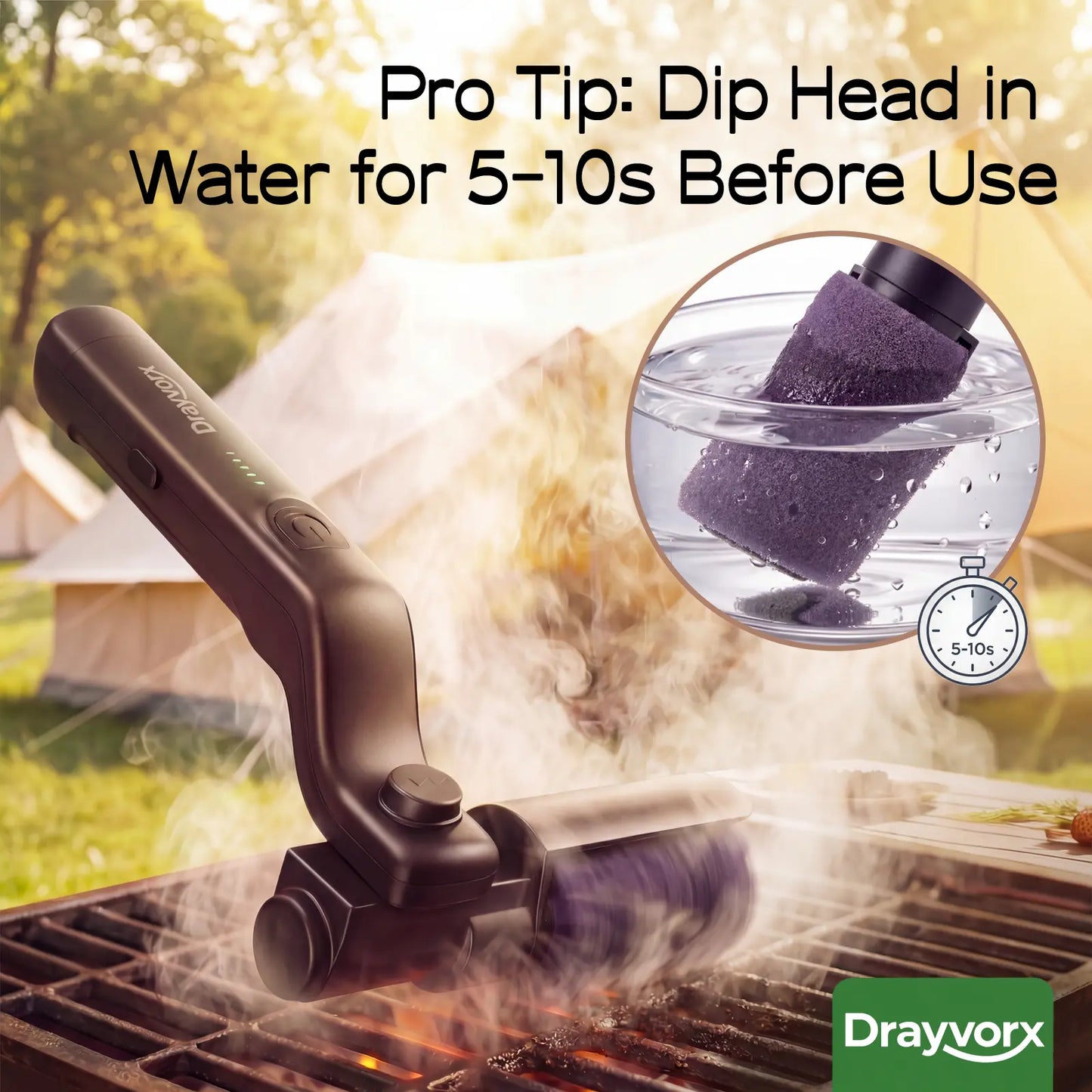 High-Torque Electric BBQ Grill Brush – Blast Away Grate Grease in Seconds!