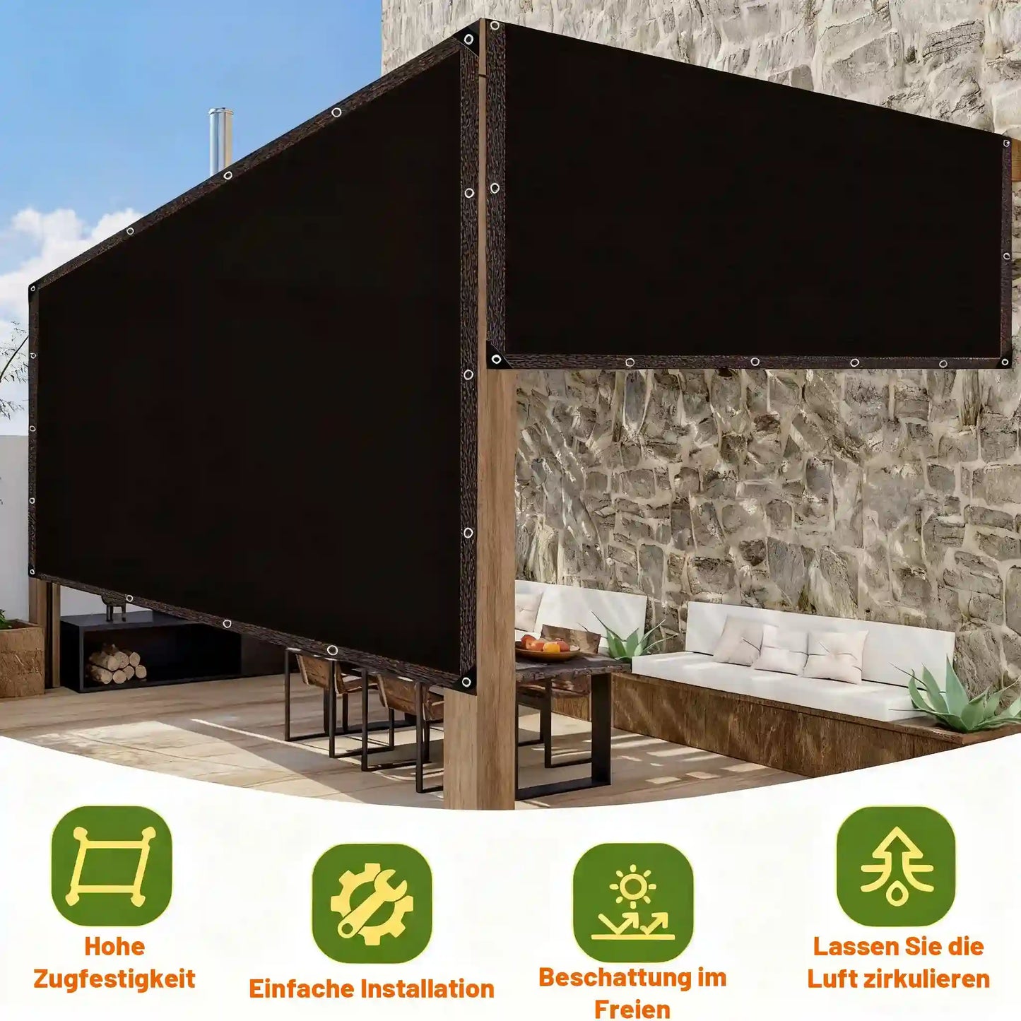 Heavy Duty 90% UV Blocking Sun Shade Sail Mesh Cloth