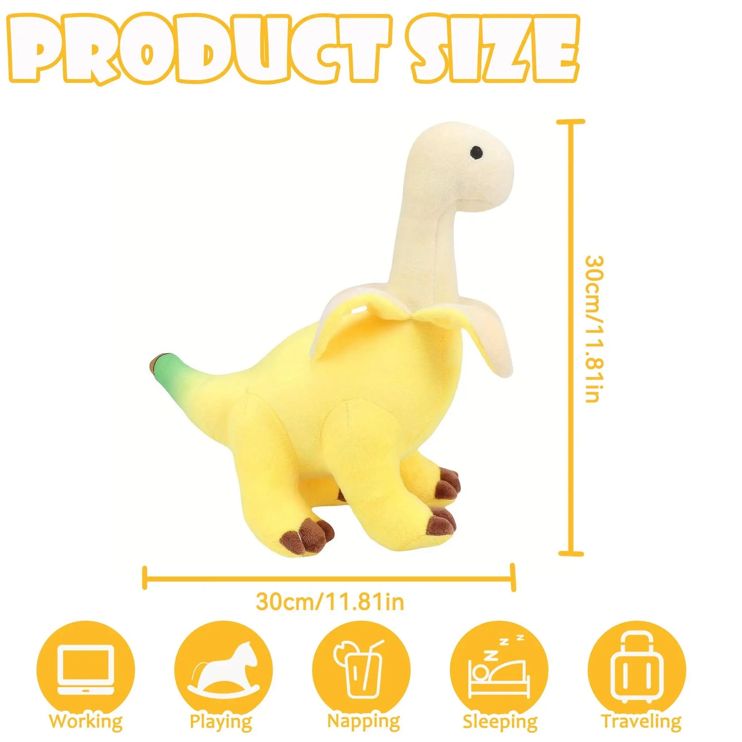 Huggable Cute Banana Brontosaurus Plush Toy