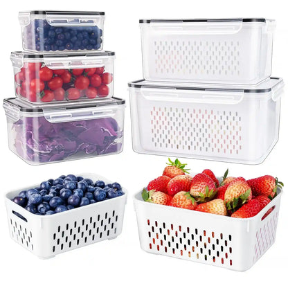 Produce Saver Containers with Removable Colanders