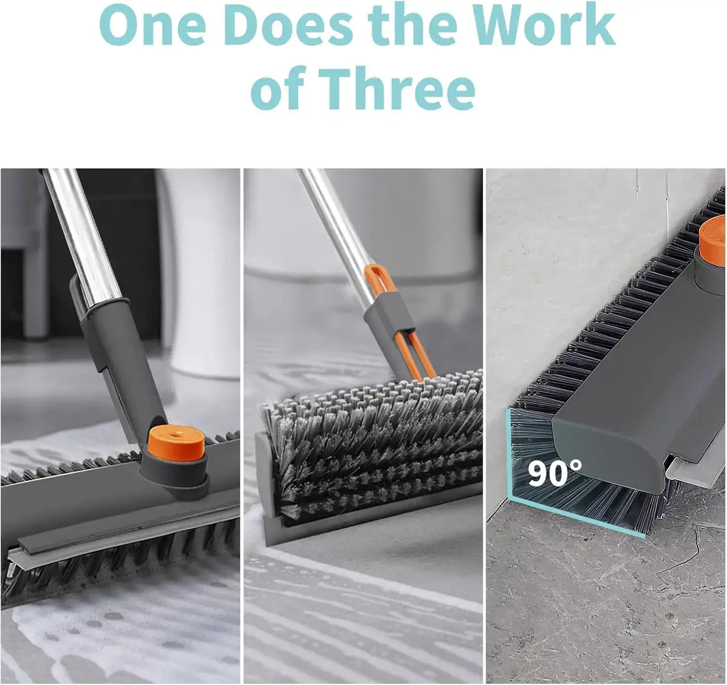 Maximum Scrubbing Power: 3-in-1 Heavy-Duty Floor Scrub Brush