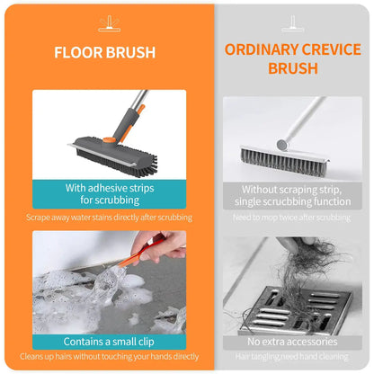 Maximum Scrubbing Power: 3-in-1 Heavy-Duty Floor Scrub Brush