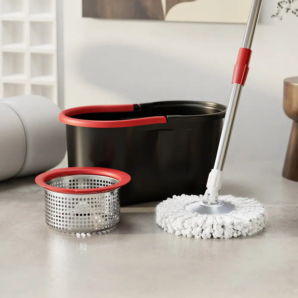Hands-Free Squeeze Mop & Bucket Set with 3 Microfiber Refills