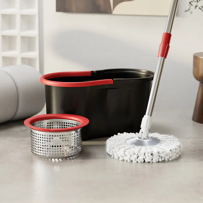 Hands-Free Squeeze Mop & Bucket Set with 3 Microfiber Refills