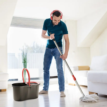 Hands-Free Squeeze Mop & Bucket Set with 3 Microfiber Refills