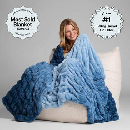 Ultra-Soft Bubble Fleece Luxury Throw Blanket