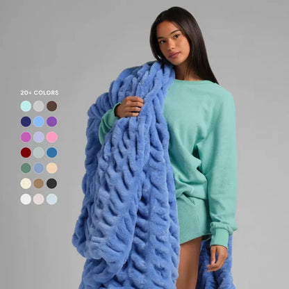 Ultra-Soft Bubble Fleece Luxury Throw Blanket