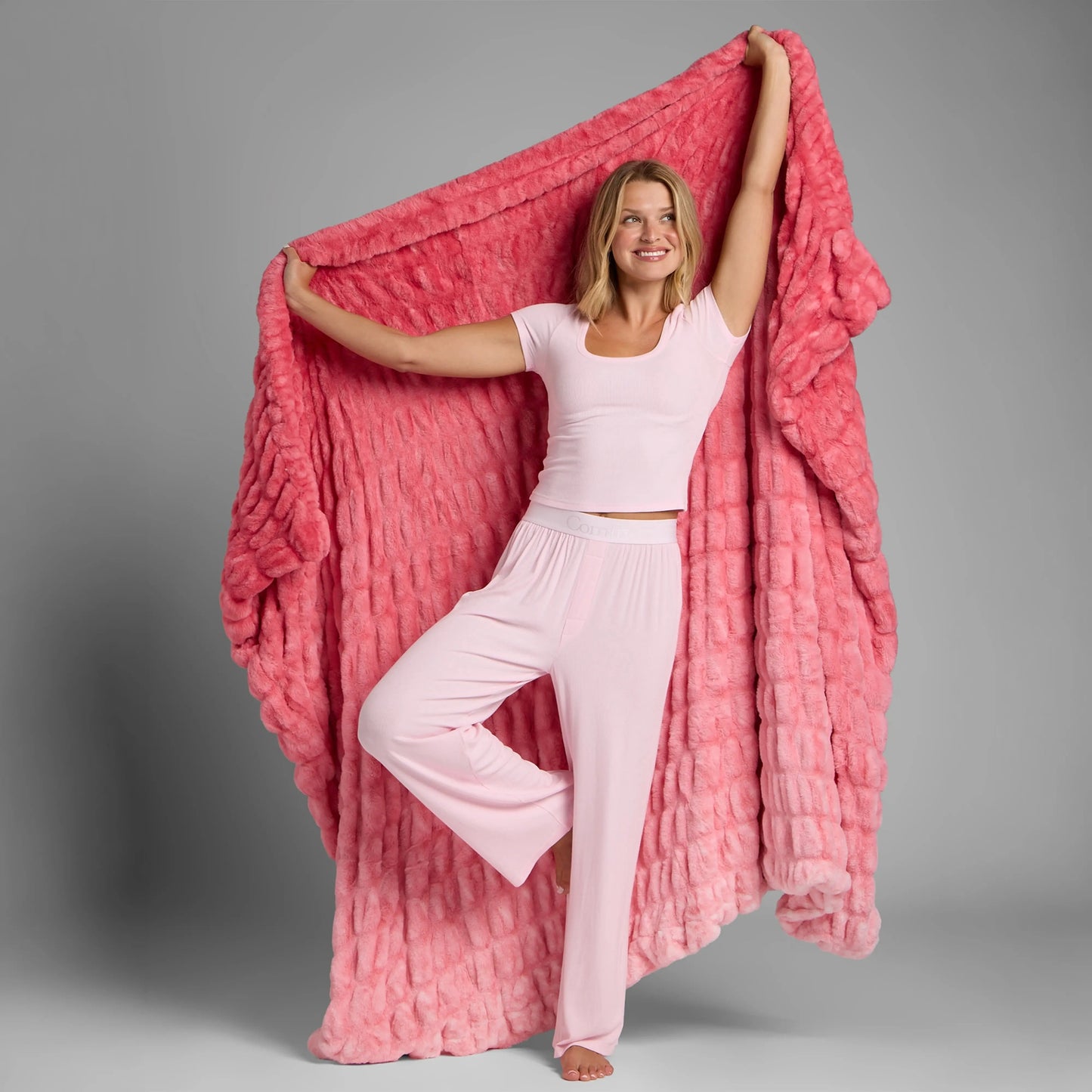 Ultra-Soft Bubble Fleece Luxury Throw Blanket