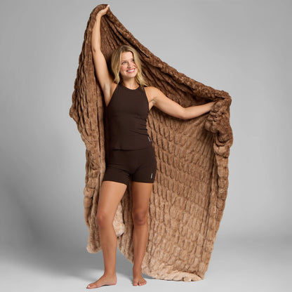 Ultra-Soft Bubble Fleece Luxury Throw Blanket