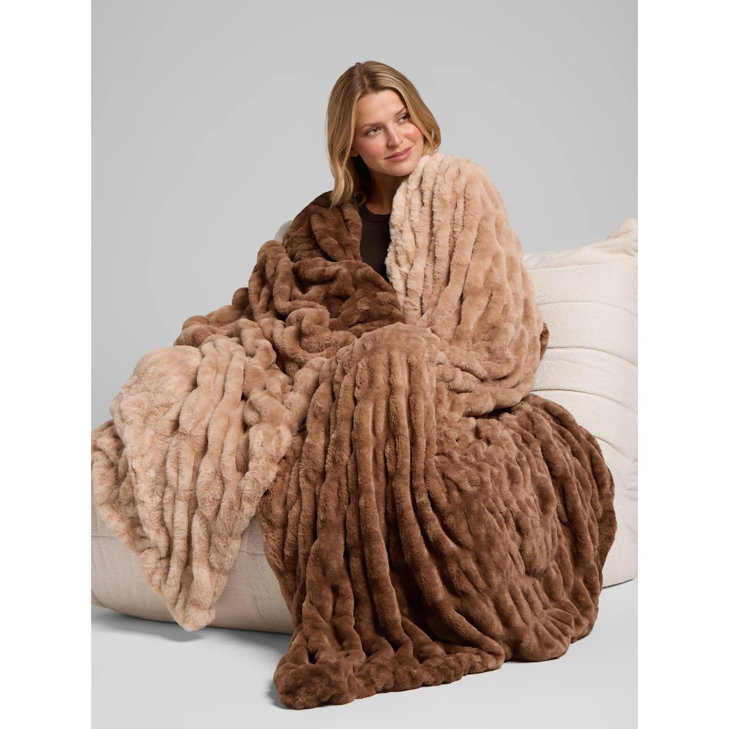 Ultra-Soft Bubble Fleece Luxury Throw Blanket