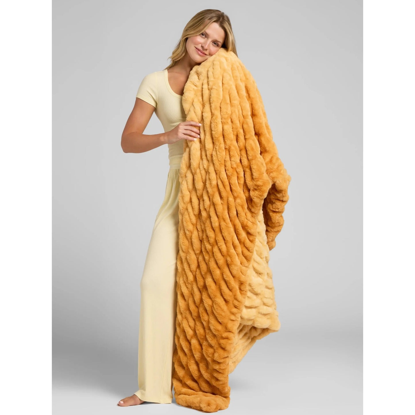 Ultra-Soft Bubble Fleece Luxury Throw Blanket