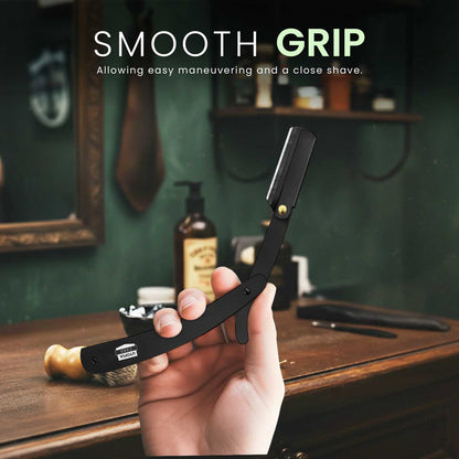 Professional Barber Straight Razor Shaving Kit with 100 Safety Blades