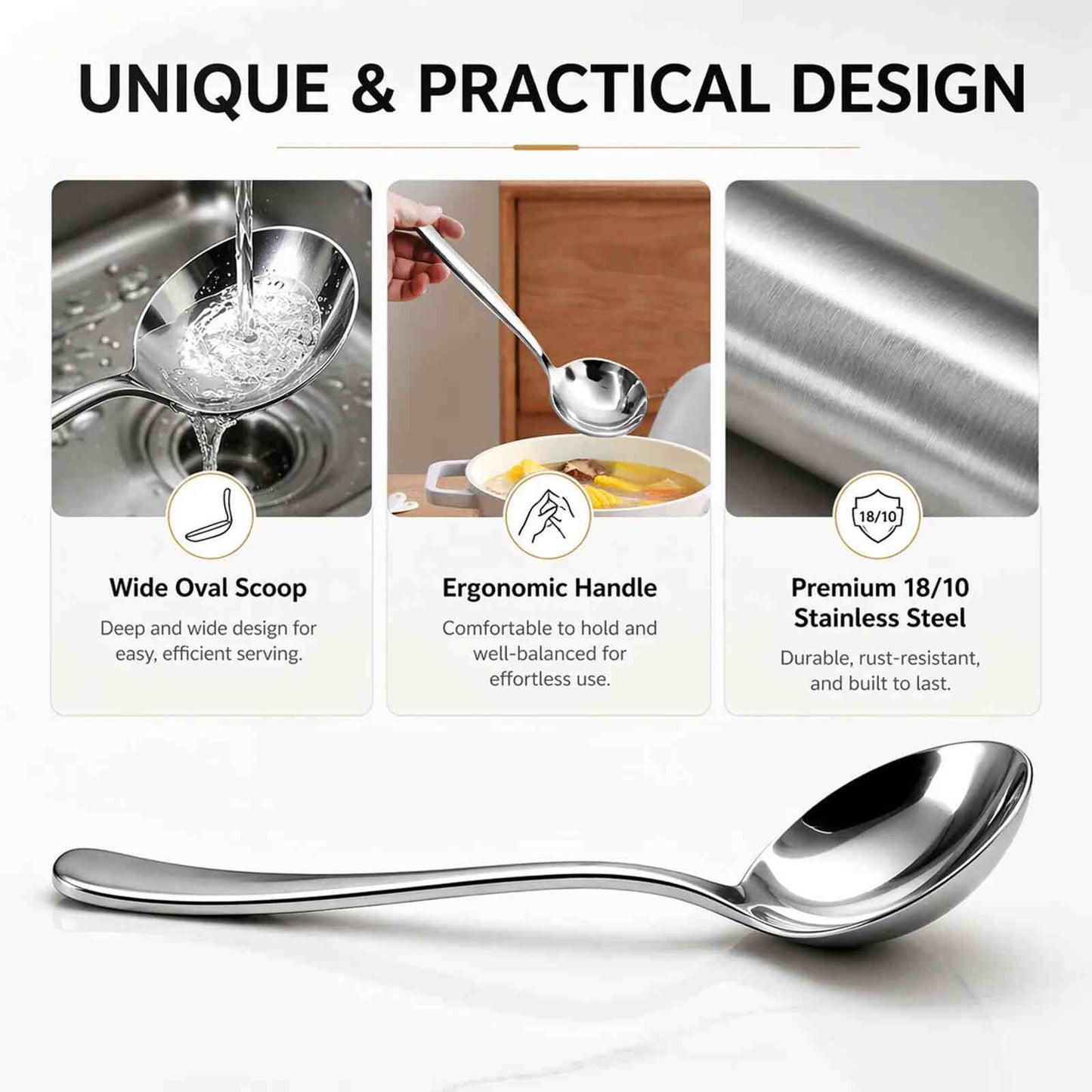Premium Stainless Steel Soup Spoon Set