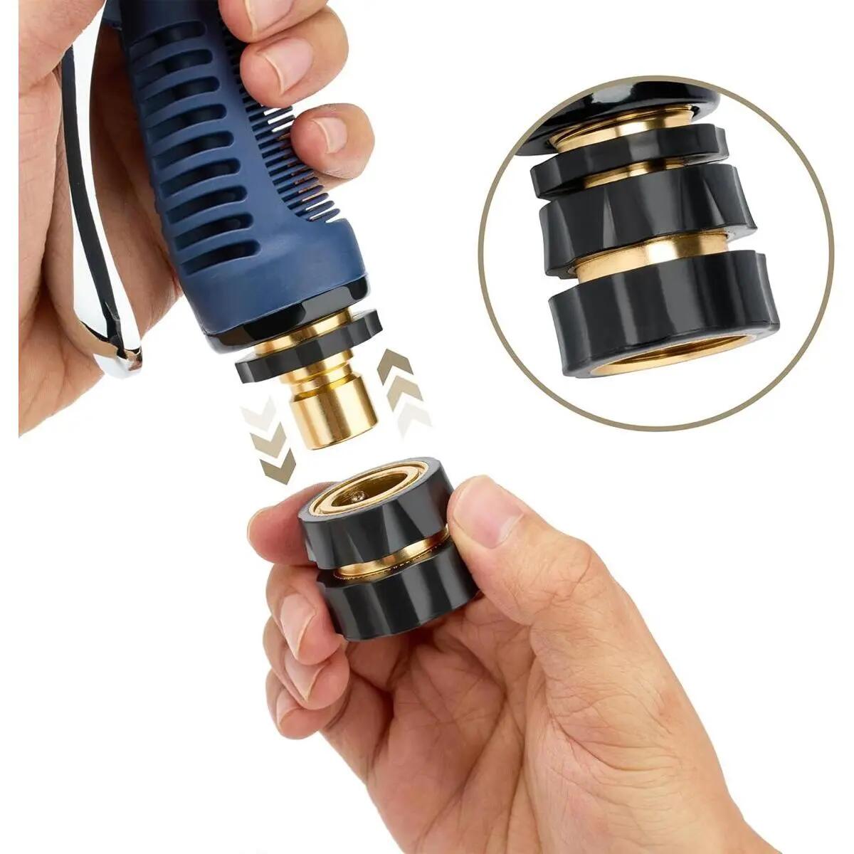 Effortless Snap-On Solid Brass Garden Hose Quick Connectors