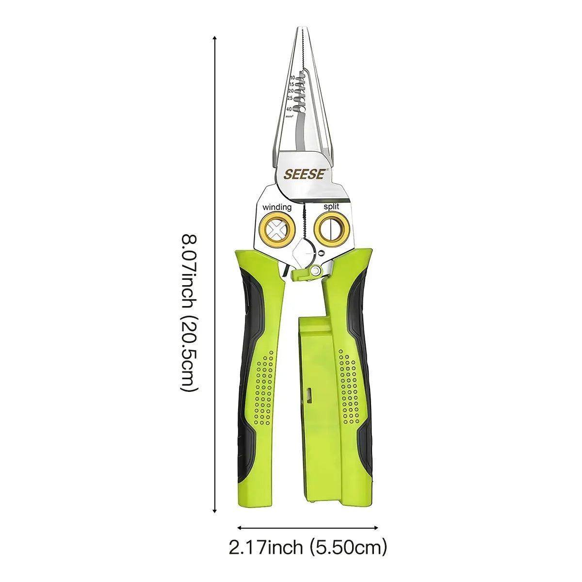 8-in-1 Wire Stripper & Built-In Non-Contact Voltage Tester Pliers