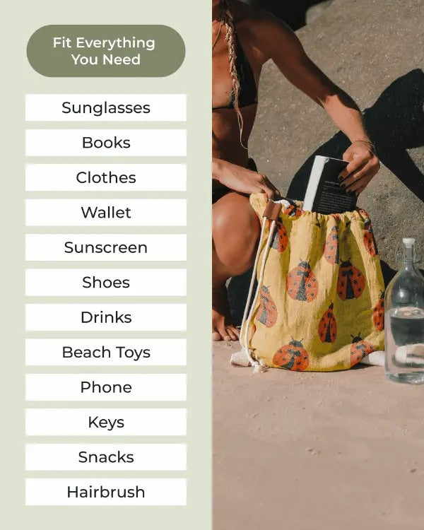 2-in-1 Beach Bag & XL Sand-Free Towel