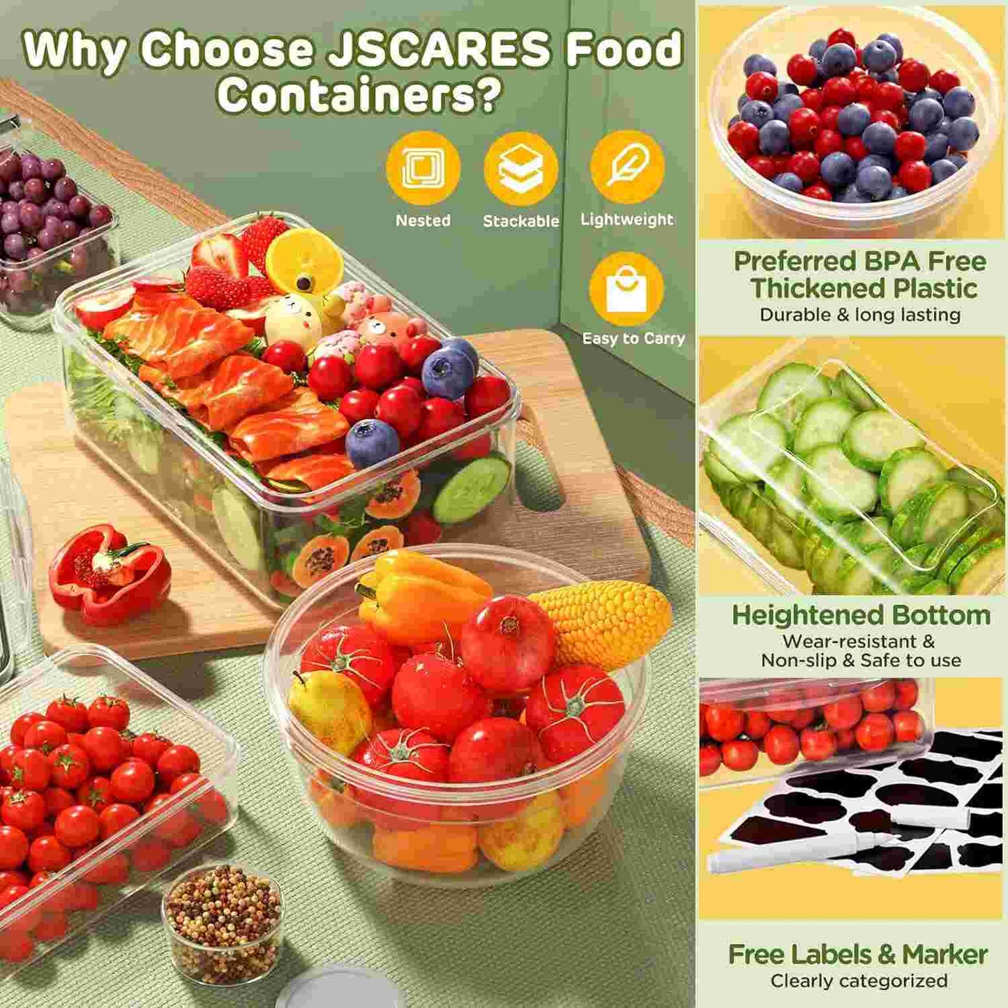 Leak-Proof Food Storage Containers Set with Airtight Lids